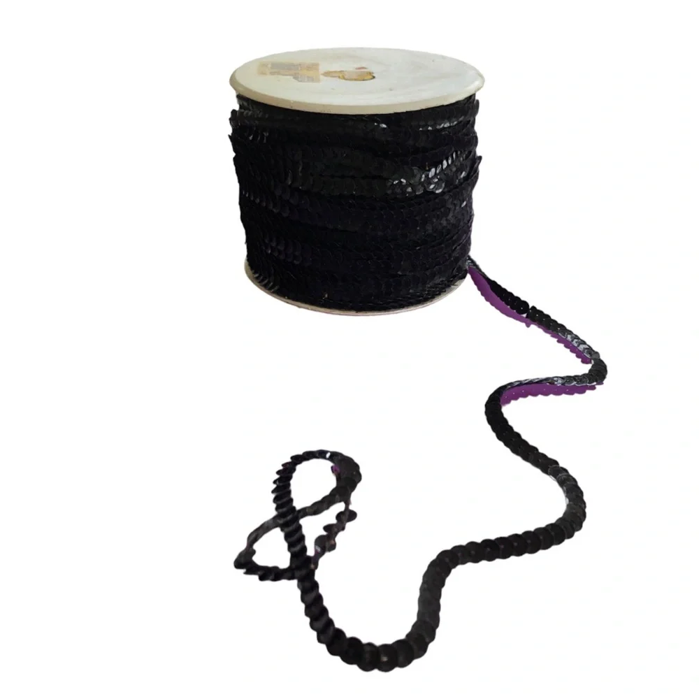 Roll of approximately 100 yards of Black Sequins Trim for Arts & Crafts